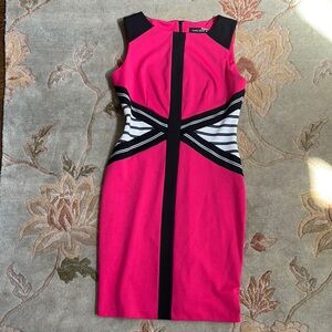 Ivanka Trump Pink Sheath Midi Dress Crew Neck Sleeveless